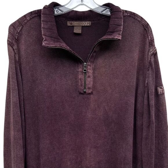 XG Xtreme Gear Surplus Sweater Top Men's XL Burgundy 1/4 Zip Mock Neck Pullover - Picture 5 of 12
